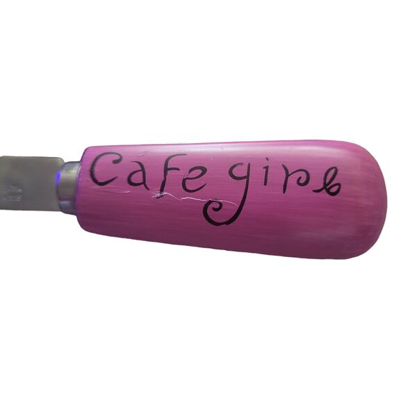 Certified Internatio Jennifer Brinley Café Girl Cheese Plate Knife Pepper Shaker - Picture 2 of 8